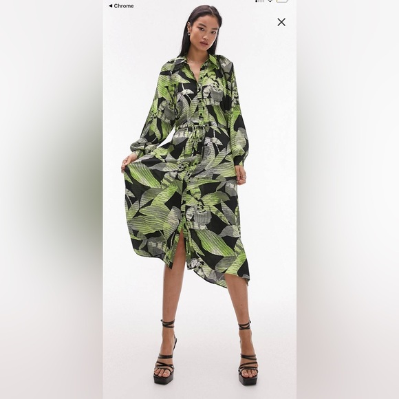 topshop midi shirt dress TOPSHOP Textured Midi Shirt Dress